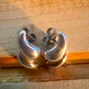 Tiffany sterling silver cord earrings